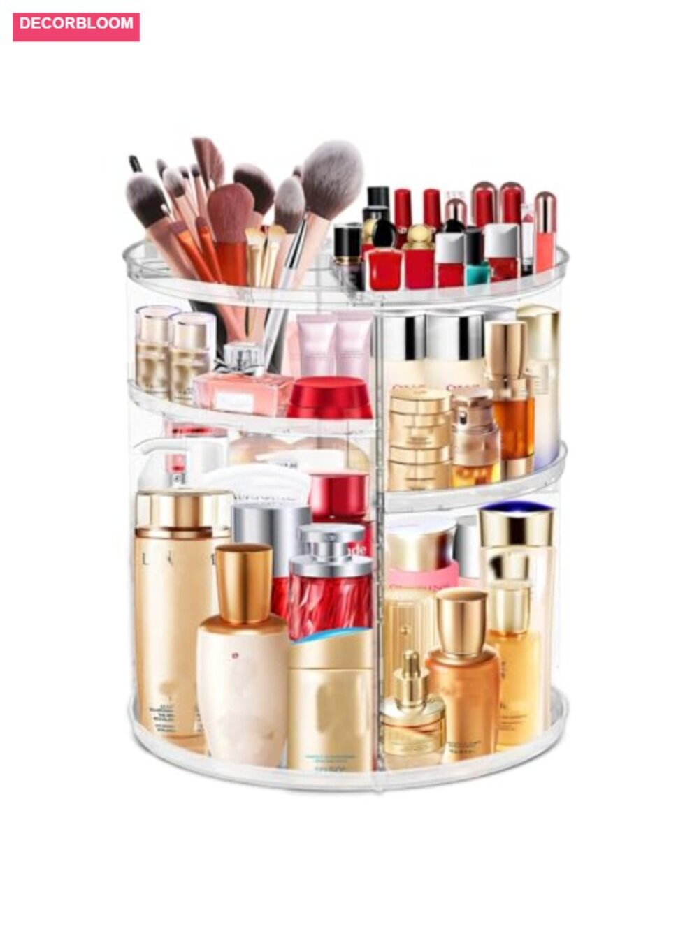360 Acrylic Rotation Makeup Organizer, Large Capacity, Easy Access, Sturdy